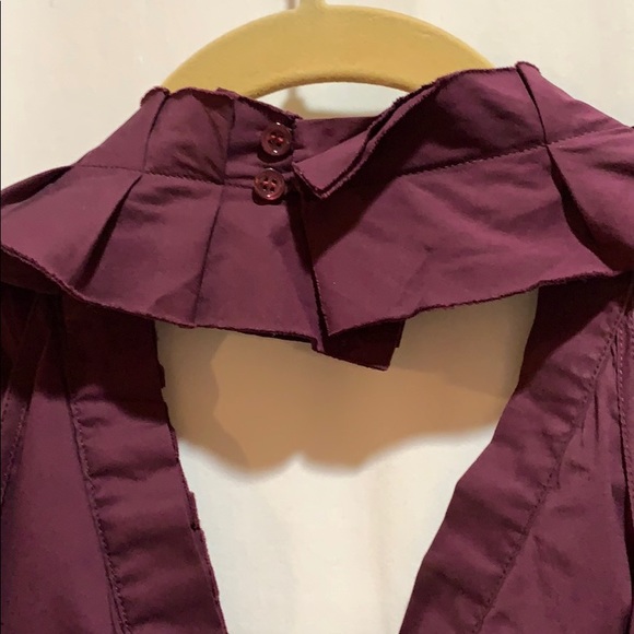 BCBGMAXAZRIA AUBERGINE RUFFLED HALTER SZ S SHIRRED - Picture 5 of 8